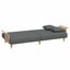 2-Seater Sofa Bed With Pillows And Footstool Dark Grey Velvet Txolxol Carousel 6