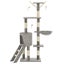 vidaXL Cat Tree with Sisal Scratching Posts 138 cm Grey Carousel 3