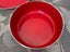 1960s Red Enamel Dinnerware: 4 Bowls, 1 Serving Bowl, Double Handled Sauté Pan Carousel 11