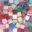 80pcs(Approx. 20g/0.7oz) 1cm/0.39in Square Resin Mosaic Tiles 0.2cm/0.08in Carousel 8