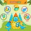 Bopeep Magnetic Tiles Blocks Dinosaur Toys Building Play for Kids STEM 100PCS Carousel 7