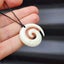 Natural Hand Carved Maori Bone Carving Pendant Necklace - Etched Koru Carousel 2