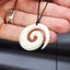 Natural Hand Carved Maori Bone Carving Pendant Necklace - Etched Koru Carousel 3