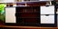 Entertainment Unit TV Stand Cabinet 1.4m Black and White 57cm tall 1 door Carousel 2