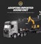 HUINA 1522 1:18 GREY FLATBED TRUCK with Static Digger (Hui Na) Carousel 5