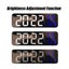 LED Display Digital Wall Clock Decor w/ Time Temperature Humidity Digital Alarm Carousel 3