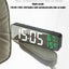 LED Display Digital Wall Clock Decor w/ Time Temperature Humidity Digital Alarm Carousel 6