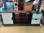 Entertainment Unit TV Stand Cabinet 1.4m Black and White 57cm tall 1 door Carousel 3