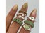 6Pcs Green Embrace Hands Rings Set For Women Metal Paint Coating INS Style Love Carousel 2