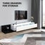 TV Unit Stand Cabinet Extendable Entertainment Console Side Table Black White Carousel 12