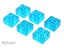 ®™DUPLO - 6 x Trans Light Blue Bricks Carousel 1