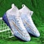Men Breathable Indoor Soccer Shoes Futsal Flying Woven Turf Soccer Football Carousel 5
