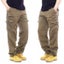 Simple Cotton Men's Casual Overalls With Elastic Waist And Multi-pockets Carousel 3
