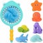 bath Toy , Fishing Floating Animals Squirts Toys Games Playing Set With Fishing Carousel 1