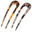 2-Pack French Style U Shaped Hair Pin Fork Sticks - Cellulose Acetate Tortoise Carousel 1
