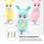 3pcs Wind-up Plastic Rabbit Toy Clockwork Toys Kids Funny Party Playthings Carousel 3