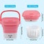 Mini Portable Washing Machine Foldable Small Laundry Machine with Drain Basket Carousel 3
