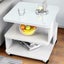 Modern Coffee Table Bedside Sofa End Table With Glass (White) Carousel 3