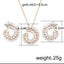 Women White Cubic Zirconia 4pcs Set Necklace + Chain + Earrings Carousel 1