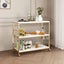 Kitchen Island Trolley Portable Bar Cart Wine Rack Drinks Glass Bottle Holder Carousel 1