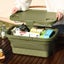 Elosung Army Green Foldable Outdoor Picnic Basket With Lid And Tabletop Camping Carousel 7