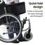 Equipmed Extra Wide Folding Wheelchair Aluminium Frame 150Kg Capacity 24 Inch Wh Carousel 4