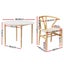 1 Dining Table And 4 Chairs Set Wishbone Wood Carousel 2