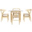 1 Dining Table And 4 Chairs Set Wishbone Wood Carousel 3
