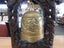 Antique Brass Chinese Temple Bell in Carved Wooden Frame Carousel 4