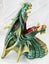 Green and gold dragon wine bottle holder (MK116) Carousel 2