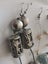 Long dangley silver engraved Egyptian sun earrings blue disco ball or hoop Carousel 3