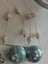 Long dangley silver engraved Egyptian sun earrings blue disco ball or hoop Carousel 6