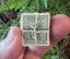 Three bundles of used, vintage Australian stamps, tied up with cotton thread Carousel 6