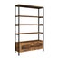 5 Tier Bookshelf Bookcase Vertical Display Shelves Storage Cabinet with 2 Doors Carousel 12