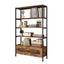 5 Tier Bookshelf Bookcase Vertical Display Shelves Storage Cabinet with 2 Doors Carousel 13