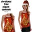 Womens Merry Christmas Tree Sequin Singlet Camisole Cami Costume Xmas Party Carousel 2