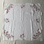 Vintage Hand Embroidered Pink Floral Linen Tablecloth Carousel 7