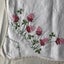Vintage Hand Embroidered Pink Floral Linen Tablecloth Carousel 8