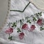 Vintage Hand Embroidered Pink Floral Linen Tablecloth Carousel 10