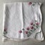 Vintage Hand Embroidered Pink Floral Linen Tablecloth Carousel 12