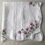 Vintage Hand Embroidered Pink Floral Linen Tablecloth Carousel 13
