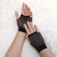 24 Pair Fishnet Gloves Fingerless Wrist Length 70s 80s Costume Party - Black Carousel 2