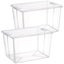 2x 37 Litre Modular Clear Foldable Storage Box with Lid Plastic Tub Collapsible Carousel 1
