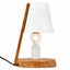 32cm Wooden Base Modern Desk Table Lamp Light Metal Shade Designer - White Carousel 5