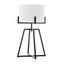 Modern Scandi Metal Dimmable Table Desk Lamp Light w/ Linen Shade - Matte Black Carousel 1
