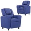 Set of 2 Oliver Kids Recliner Chair Sofa Children Lounge Couch PU Armchair Blue Carousel 1