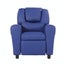 Set of 2 Oliver Kids Recliner Chair Sofa Children Lounge Couch PU Armchair Blue Carousel 2