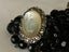 Vintage MOP Scarf Clip Enhancer on French Jet Deco Era Beaded Necklace Carousel 12