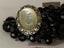 Vintage MOP Scarf Clip Enhancer on French Jet Deco Era Beaded Necklace Carousel 13