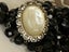 Vintage MOP Scarf Clip Enhancer on French Jet Deco Era Beaded Necklace Carousel 3